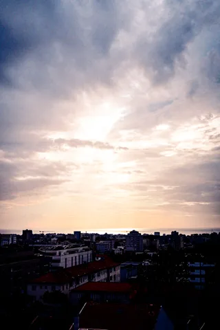 calm, city, coast, muted colours, silhouette