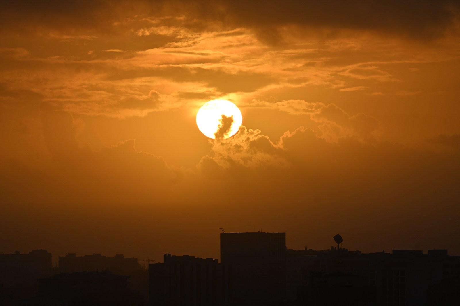 calm, city, landscape, silhouette, warm light