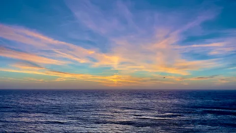 calm, coast, landscape, muted colours, solitude, warm light, water